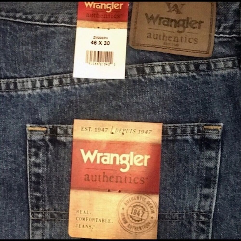 WRANGLER Mens Straight Leg Jeans 46 x 30 NWT - Picture 2 of 7